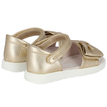 Younger Girls Gold Bow Sandals