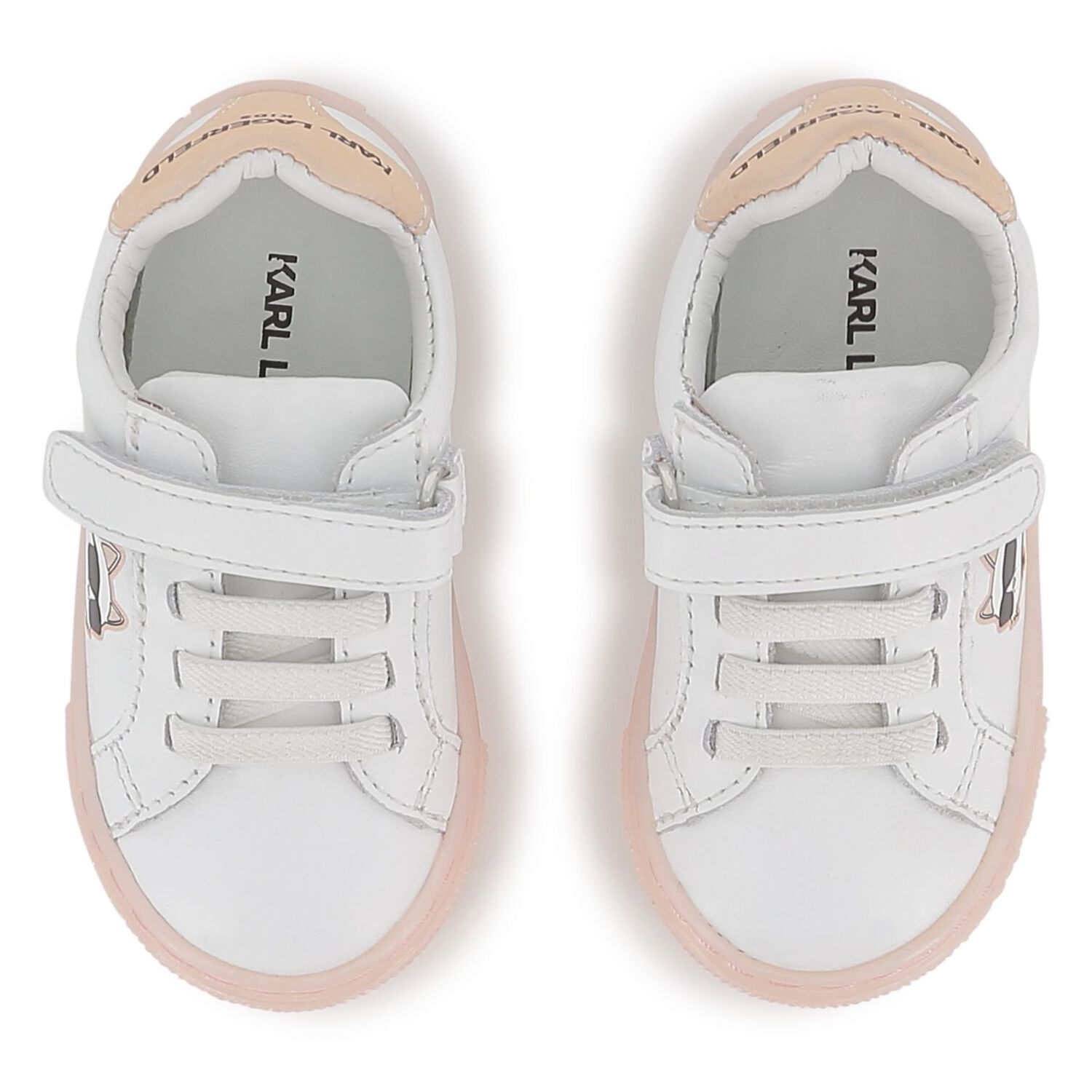 Girls White & Pink Choupette Trainers, 1, hi-res