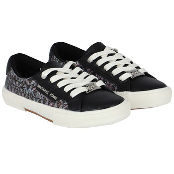 Girls Black Logo Trainers