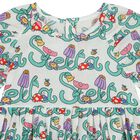 طقم فستان بشعار يونغر باللون العاجي والأخضر, 1, hi-res