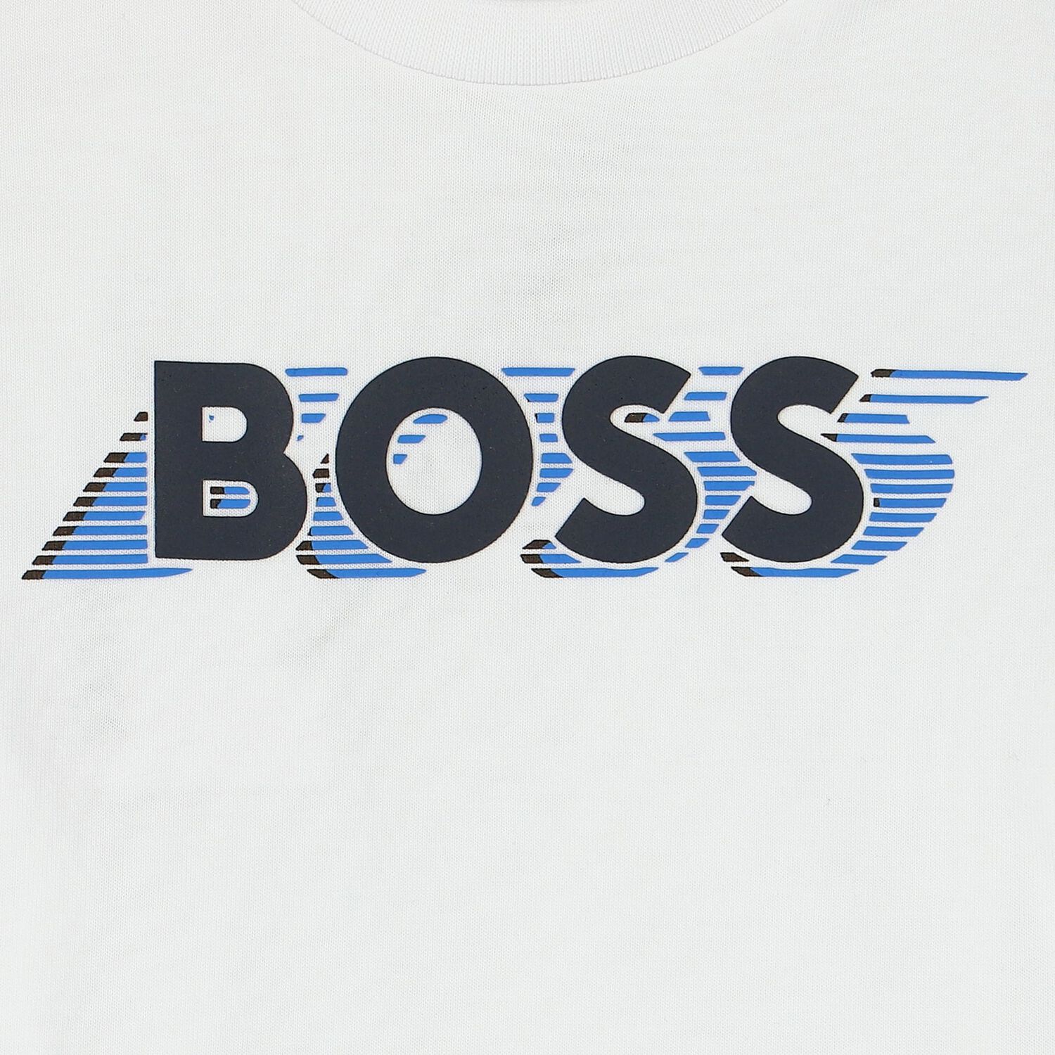 Younger Boys White Logo Long Sleeve Top, 2, hi-res