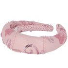 Girls Pink Floral Sequins & Beads Headband, 1, hi-res