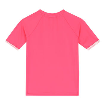 Girls Pink & White Logo Rash Vest