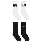 Boys Black & White Logo Socks (2 Pack), 1, hi-res