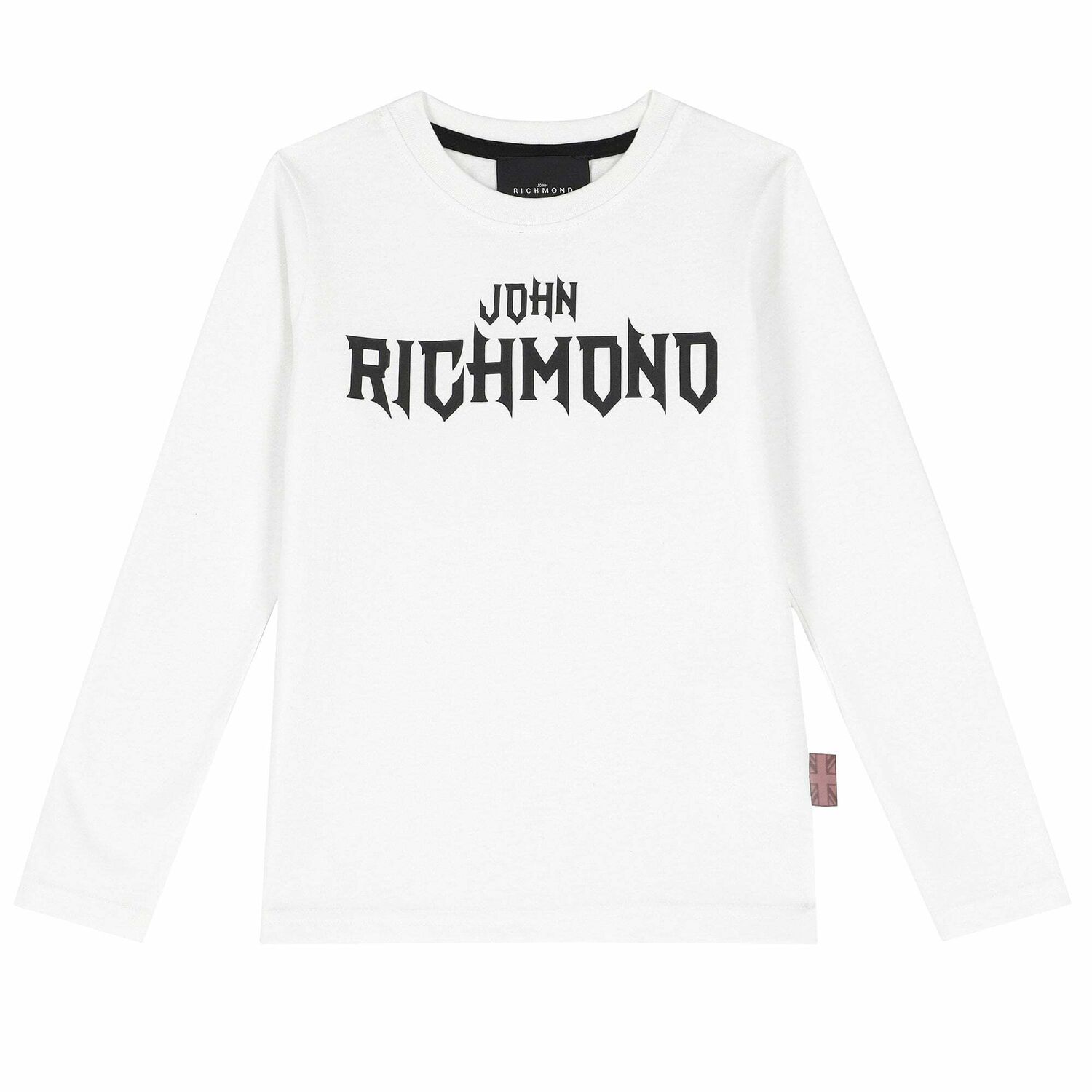 Boys White Logo Long Sleeve Top, 2, hi-res image number null