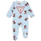 Baby Boys Blue Teddy Bear Logo Babygrow, 1, hi-res