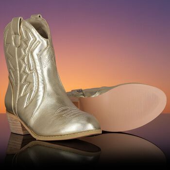 Girls Metallic Gold Boots