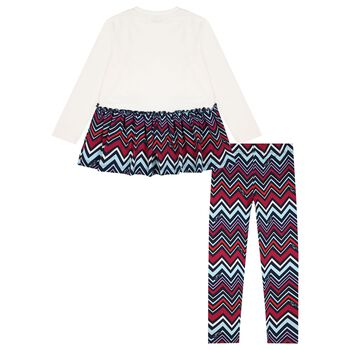 Girls Multi-Coloured Zig Zag Leggings Set