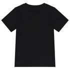 Boys Black & Silver Logo T-Shirt, 1, hi-res