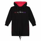 Girls Black Logo Hooded Dress, 1, hi-res