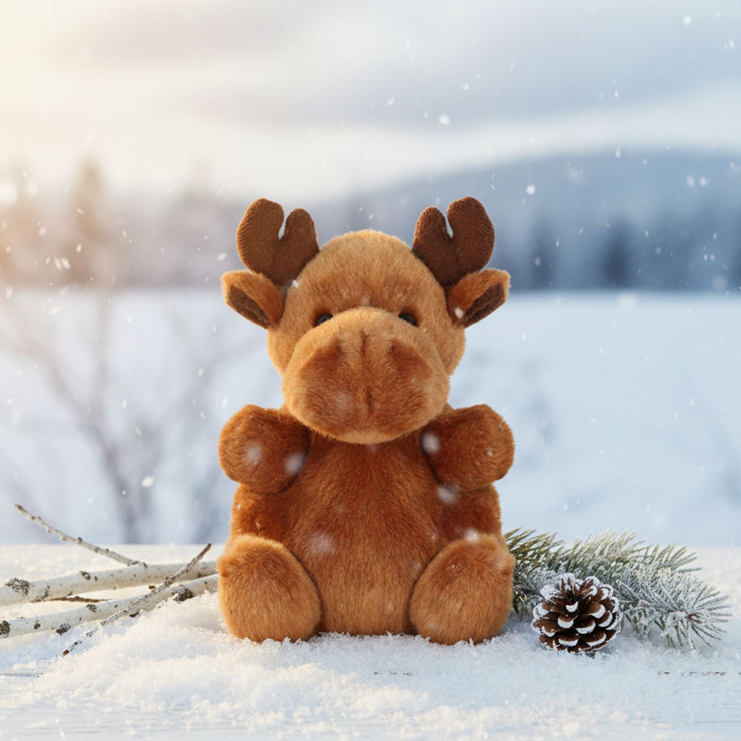Palm Pals Brown Reindeer Soft Toy ( 15CM ), 1, hi-res