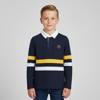 Boys Navy Blue Logo Polo Shirt
