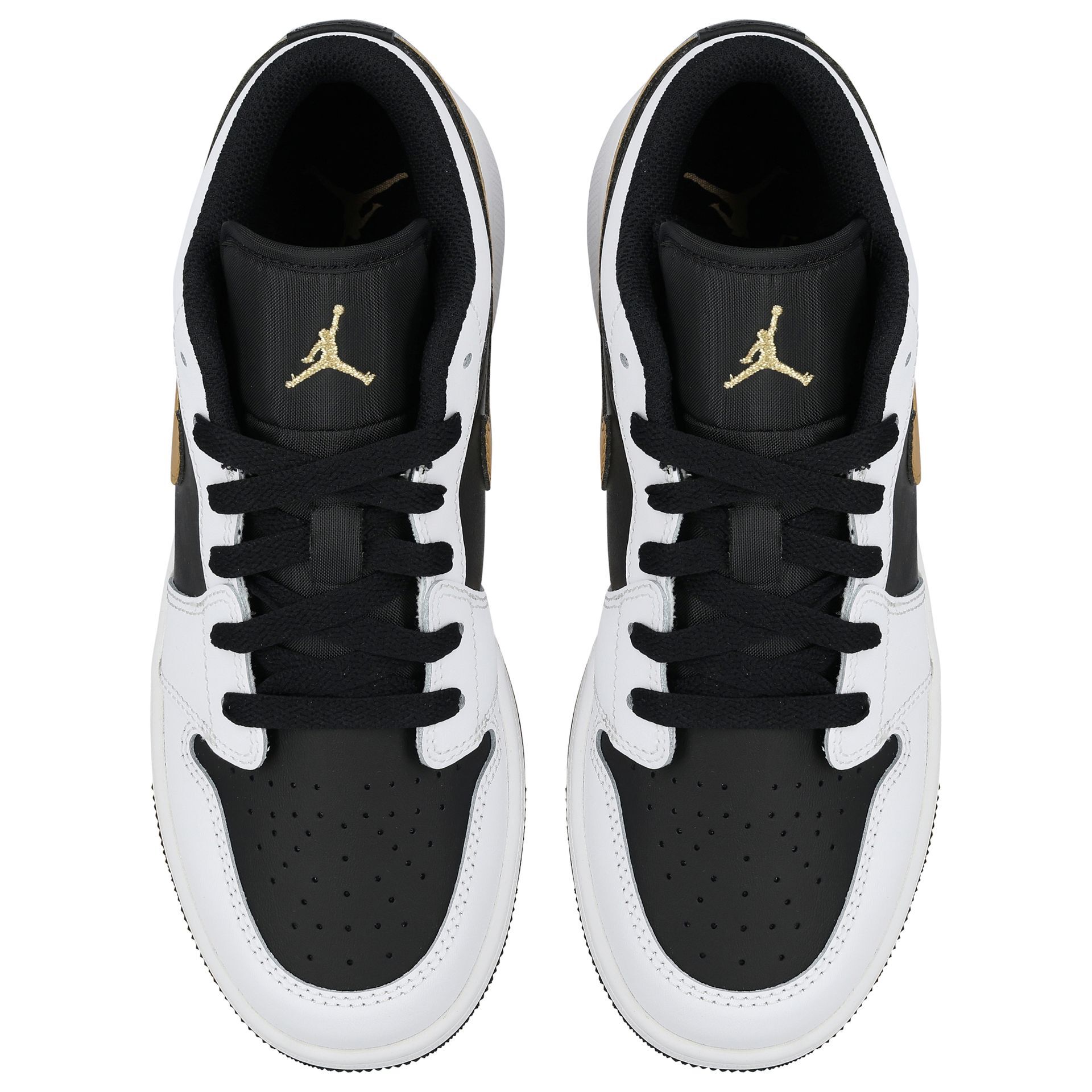 Nike Kids Black, White & Gold Air Jordan 1 Low Trainers