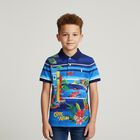 Boys Blue Logo Polo Shirt, 1, hi-res