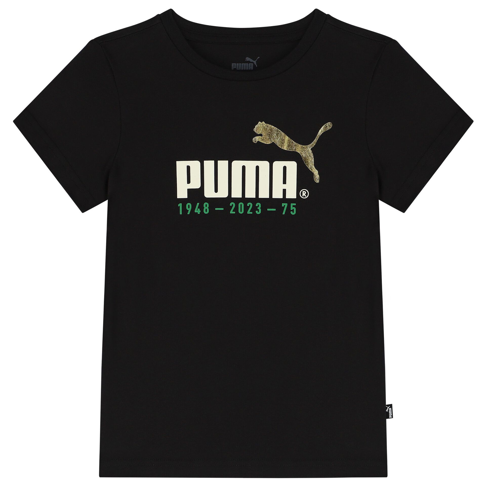 Puma Boys Black Logo T Shirt Junior Couture USA