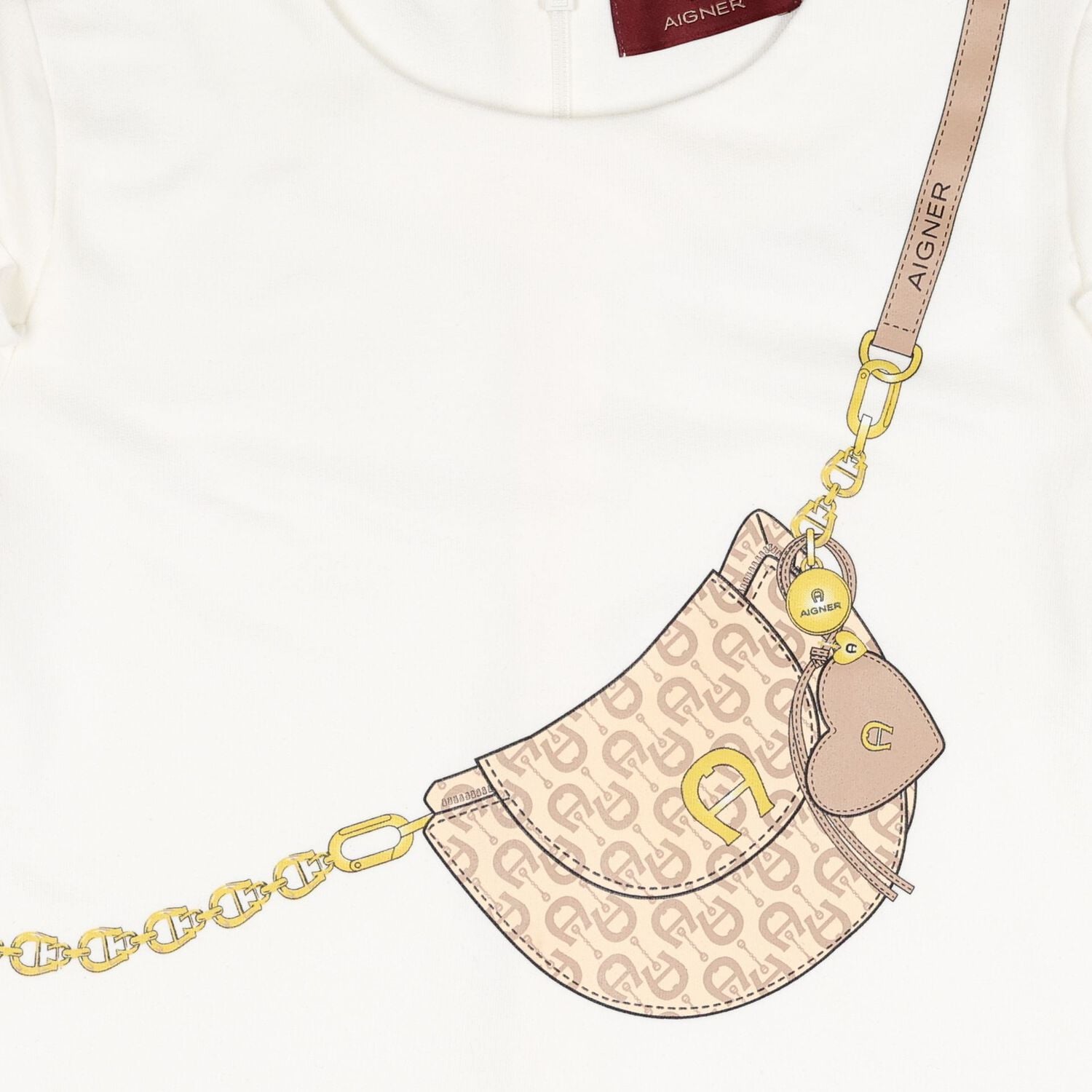 Girls Ivory Bag Logo Dress, 1, hi-res