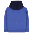Boys Blue Logo Hooded Top, 1, hi-res