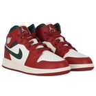 Red, Green & White Air Jordan 1 Mid Trainers, 3, hi-res