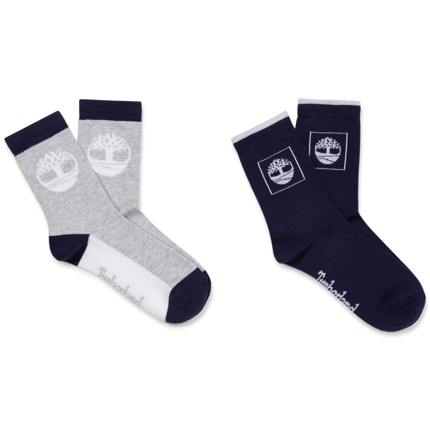 Boys Grey & Navy Logo Socks, 2, hi-res image number null