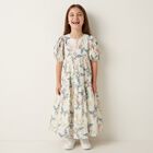 Girls Ivory Butterflies Logo Dress , 1, hi-res