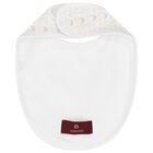 White & Beige Logo Baby Bib, 1, hi-res
