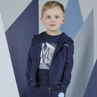 Boys Navy Blue Logo Long Sleeve Top, 2, hi-res