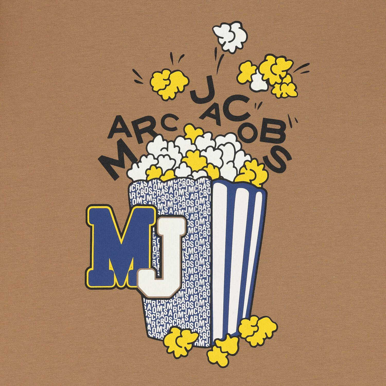 Boys Beige Popcorn Logo T-Shirt, 2, hi-res