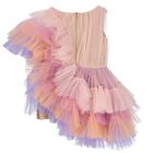 Girls Multi-Coloured Ruffled Tulle Dress, 1, hi-res