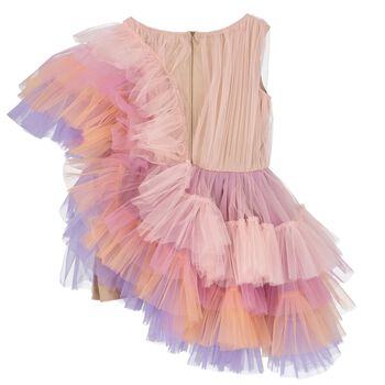 Girls Multi-Coloured Ruffled Tulle Dress