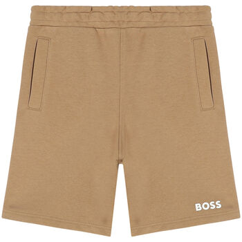 Boys Beige Logo Shorts