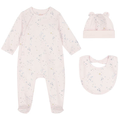Baby Girls Pink Bird & Butterfly Babygrow Set
