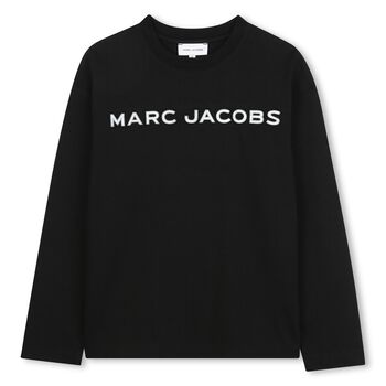 Boys Black Logo Long Sleeve Top