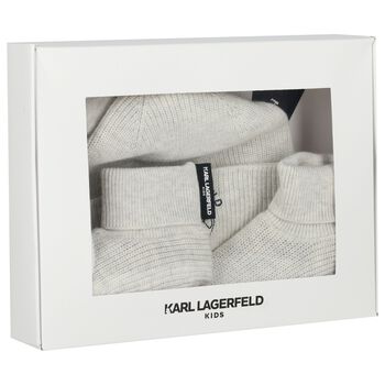 Grey Hat & Bootie Ikonik Karl & Choupette Baby Gift Set