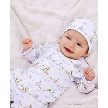Baby Boys White Animals Hat
