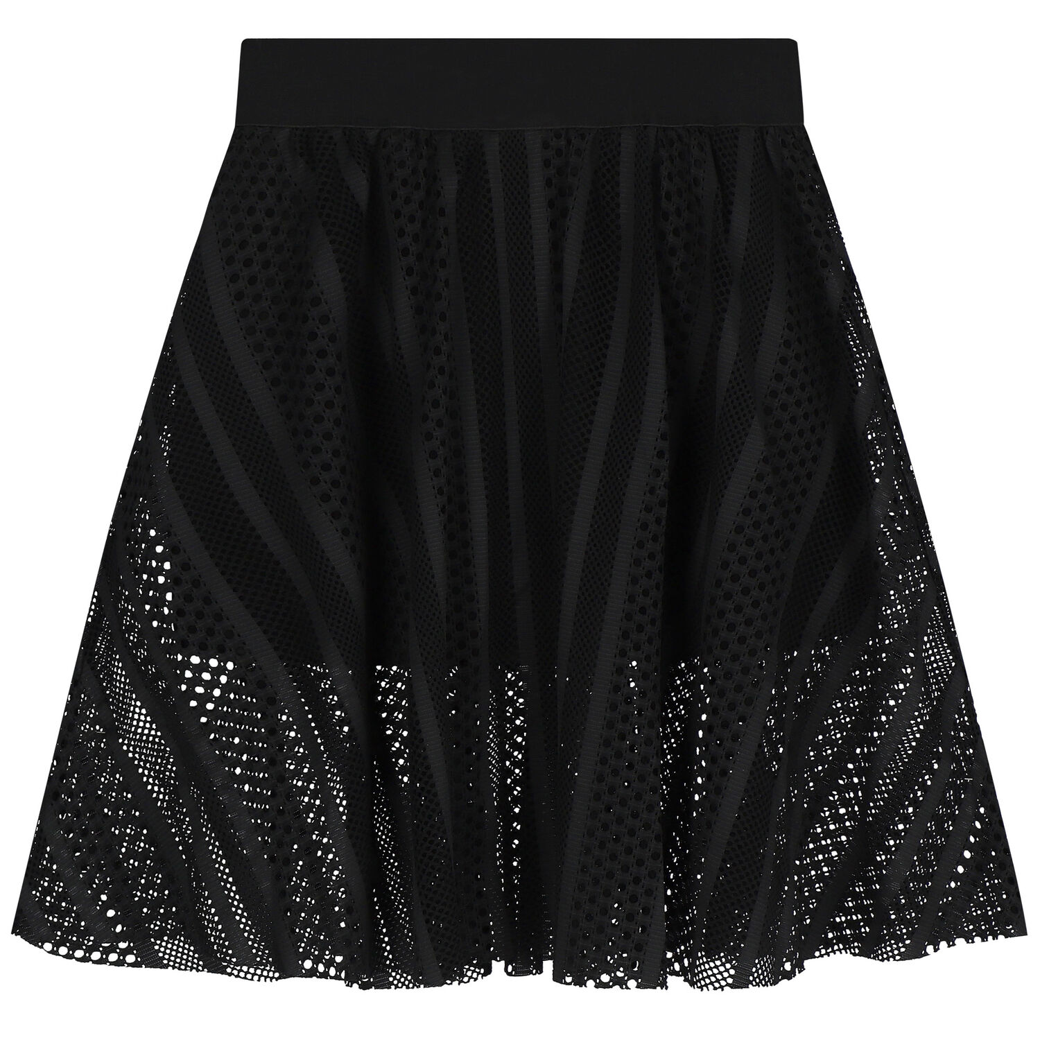 Girls Black Mesh Logo Skirt, 1, hi-res image number null