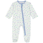Baby Boys Ivory & Blue Letters Babygrow, 2, hi-res