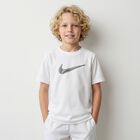 Boys White Logo Dri-Fit T-Shirt, 2, hi-res