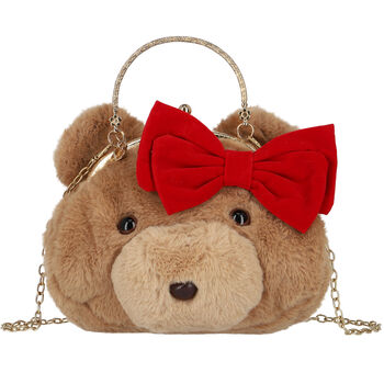 Girls Beige Teddy Bear Bag