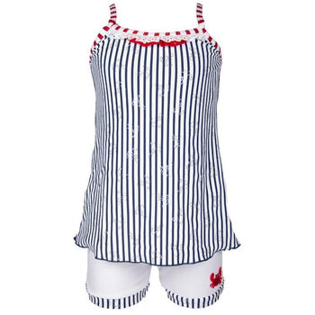 Navy Striped Two Piece Swimming Set