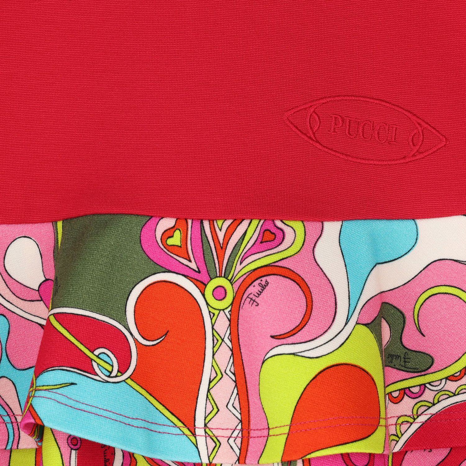 Younger Girls Red Orchidee Dress, 1, hi-res