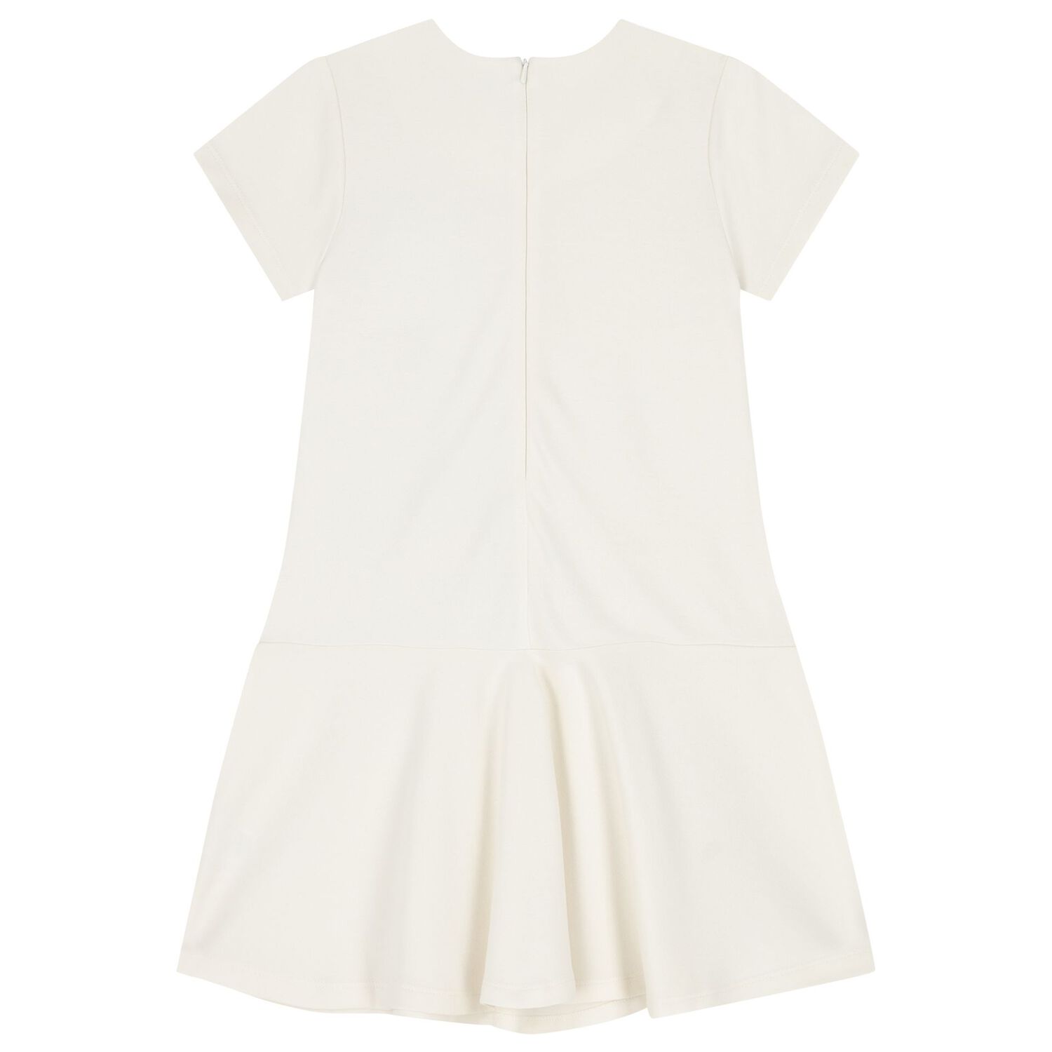 Girls Ivory & Gold Logo Dress, 1, hi-res