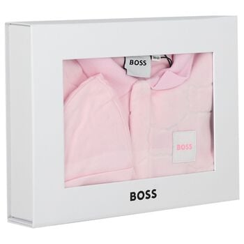 Baby Girls Pink Logo Babygrow Gift Set