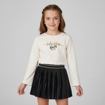 Girls Ivory Long Sleeeve & Scrunchie Set