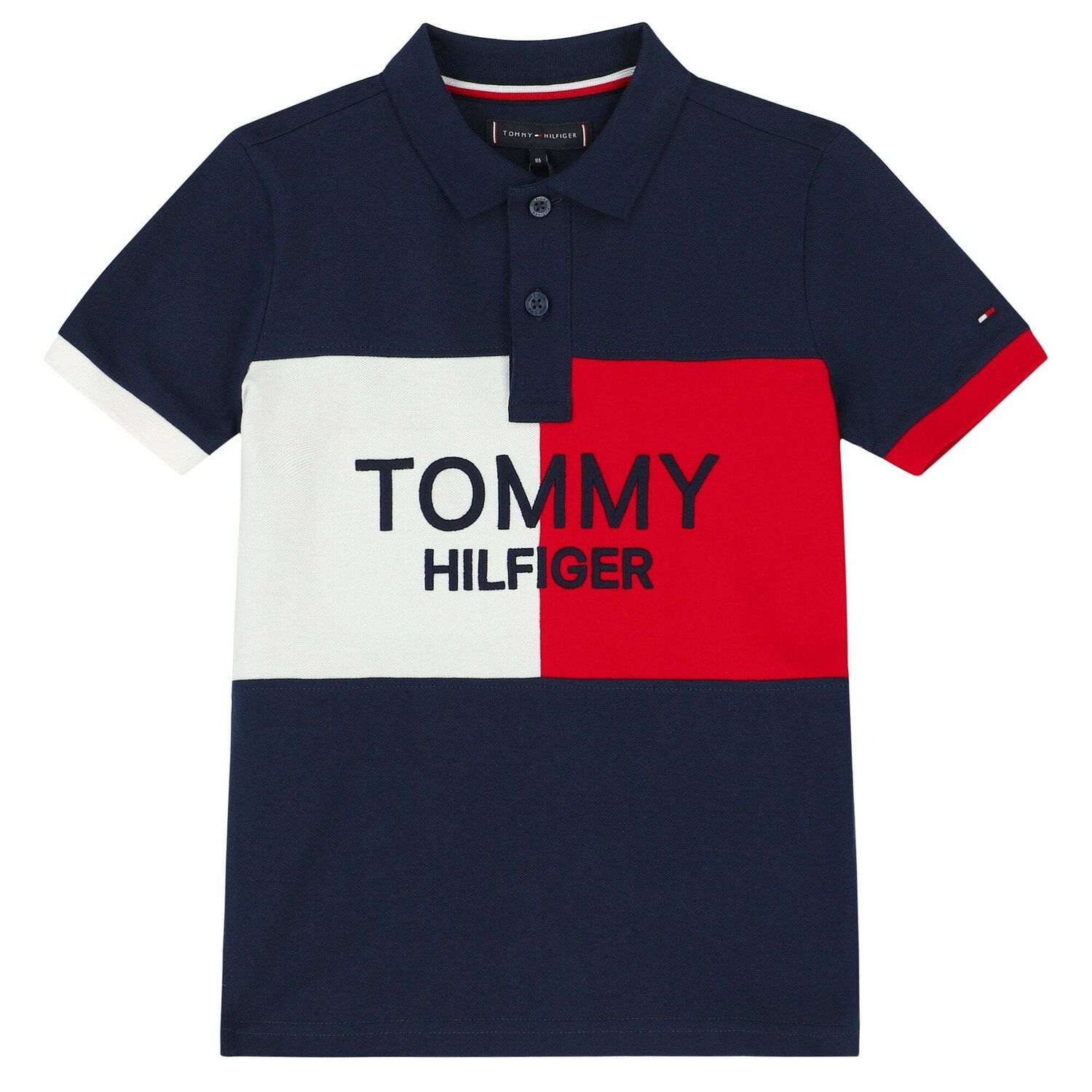 Boys Navy Blue Logo Polo Shirt, 2, hi-res