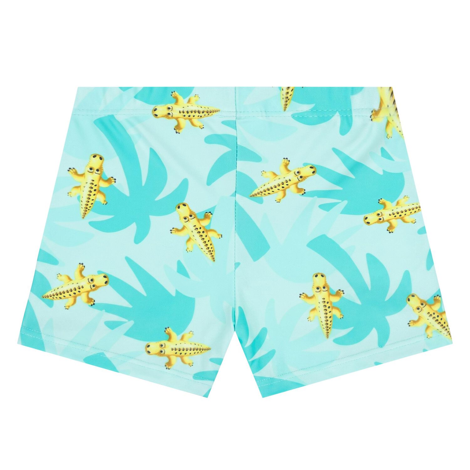 Younger Boys White & Green Crocodile Swim Shorts Set, 1, hi-res