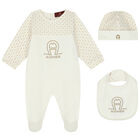 Ivory & Gold Logo Babygrow Gift Set, 1, hi-res