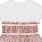 Girls White & Pink Logo Tulle Dress, 1, hi-res