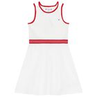 Girls White Cotton Skater Dress, 2, hi-res