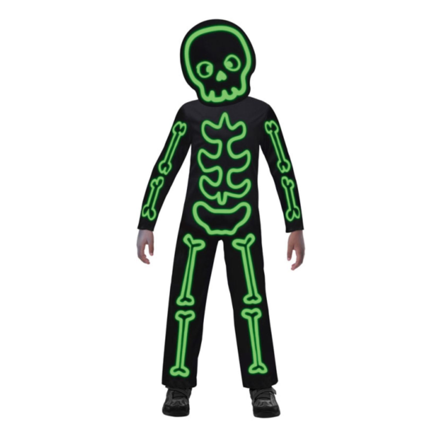 Boys Black & Green Halloween Skeleton Costume, 1, hi-res image number null