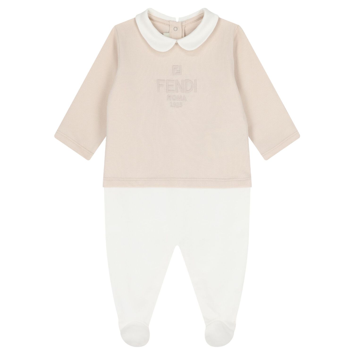 Beige & White Logo Babygrow Gift Set, 1, hi-res image number null